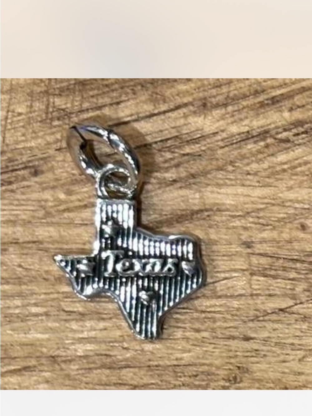Sterling Silver Texas State Charm Necklace Pendant - Silver